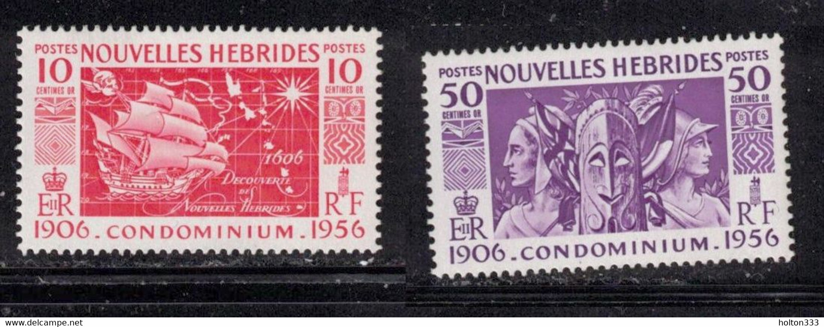 NEW HEBRIDES - Scott # 95, 97 MH - Unused Stamps