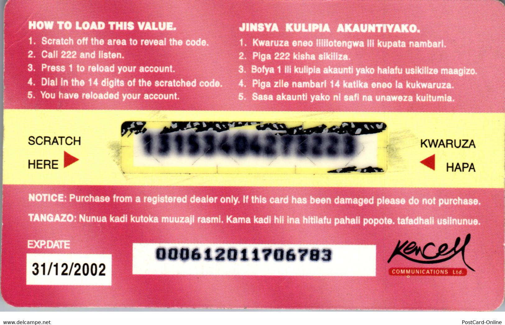 21089 - Kenia - Talk Card Yes - Kenia