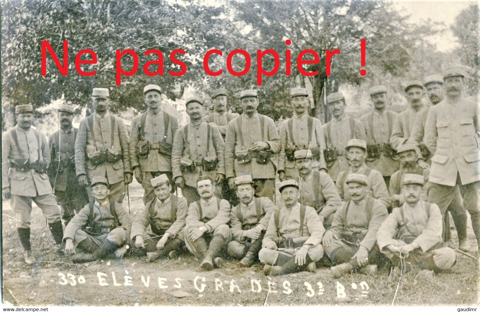 CARTE PHOTO FRANCAISE - POILUS DU 330e RIT A CHOISY AU BAC PRES DE COMPIEGNE 1915 OISE - GUERRE 1914 1918 - War 1914-18