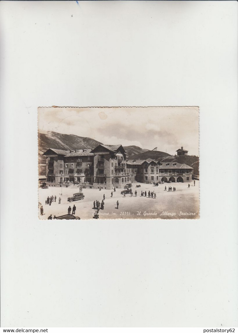 Sestriere - Il Grande Albergo Sestriere - Cartolina Viaggiata1946 - Cafés, Hôtels & Restaurants