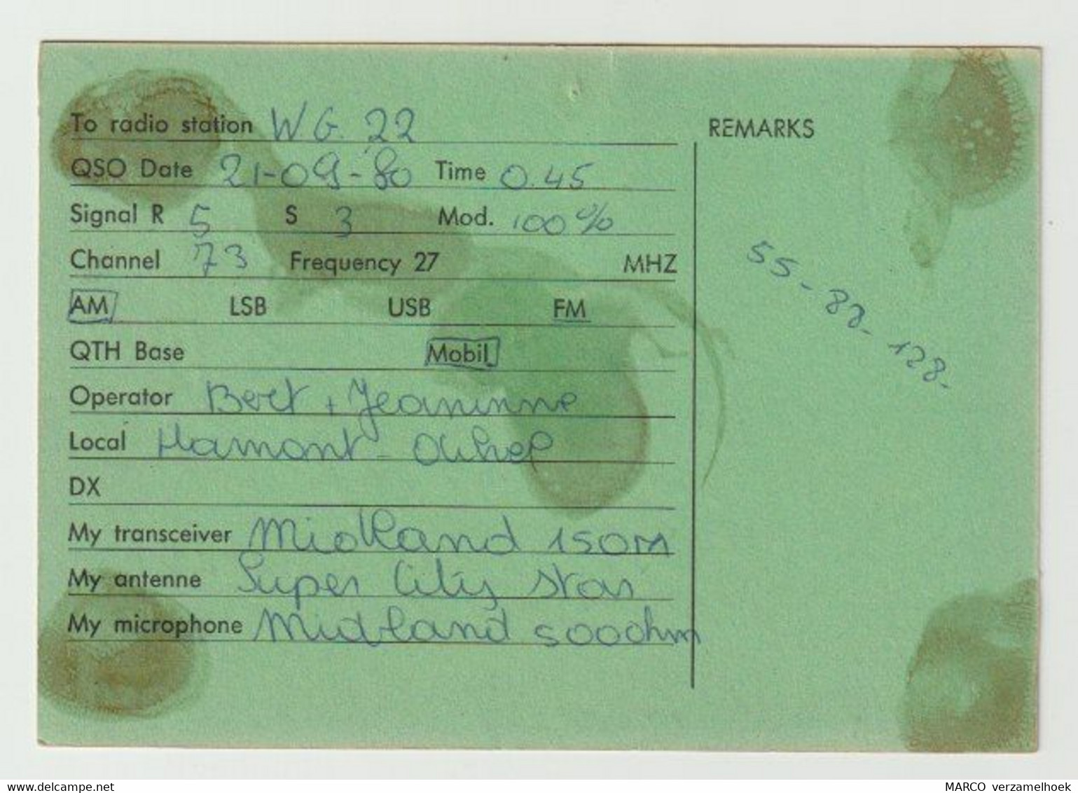 QSL Card 27MC Wildcat & Lady Hamont (B) - CB