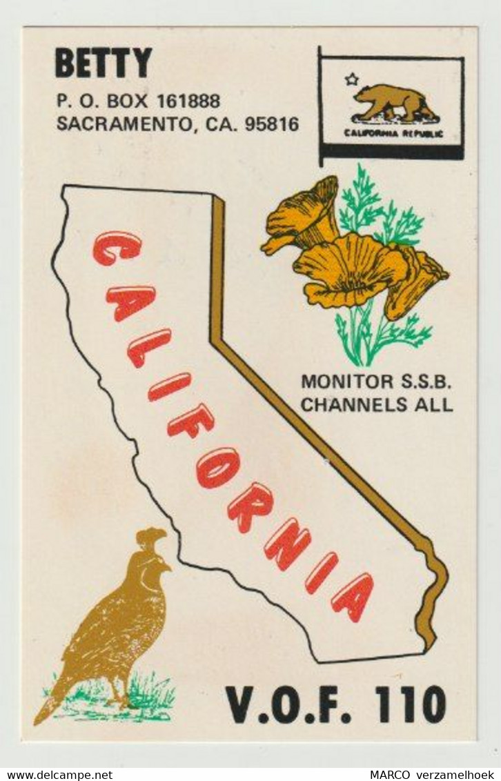 QSL Card 27MC Betty Sacramento California (USA) - CB