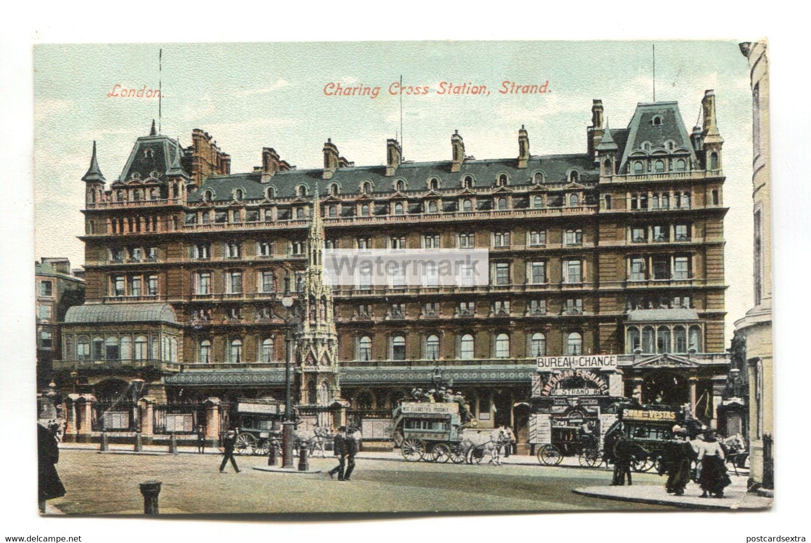 Charing Cross Railway Station, Horse Buses - Early London Postcard - Sonstige & Ohne Zuordnung