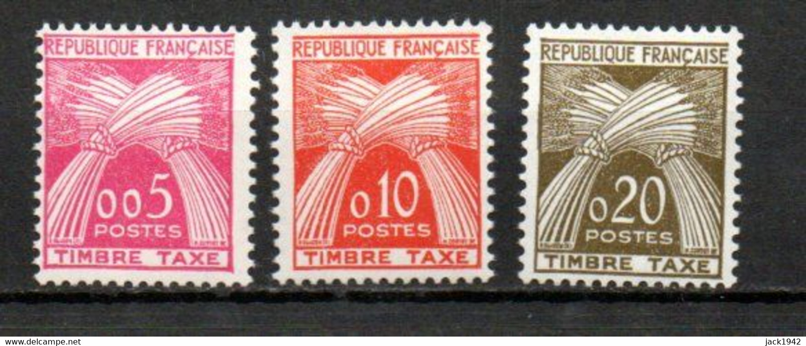 Type Gerbes Avec Légende Timbre-Taxe,  N°90,91,92 Valeurs **: 0,05c  0,10c Et 0,20c - 1960-.... Mint/hinged