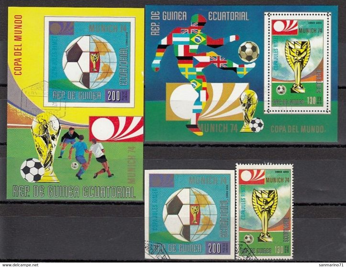 EQUATORIAL GUINEA Block 76-77,used,football - Usati