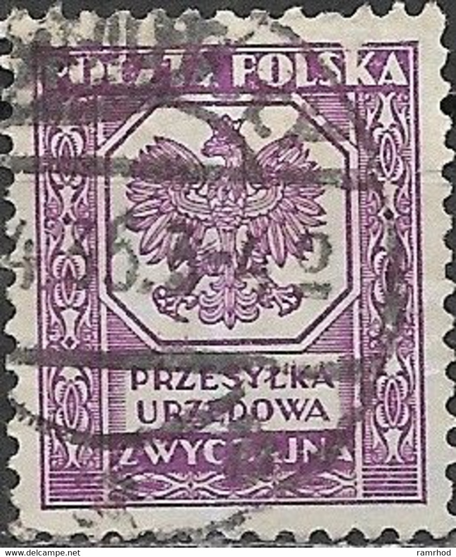 POLAND 1933 Official - (No Value) - Mauve FU - Dienstmarken