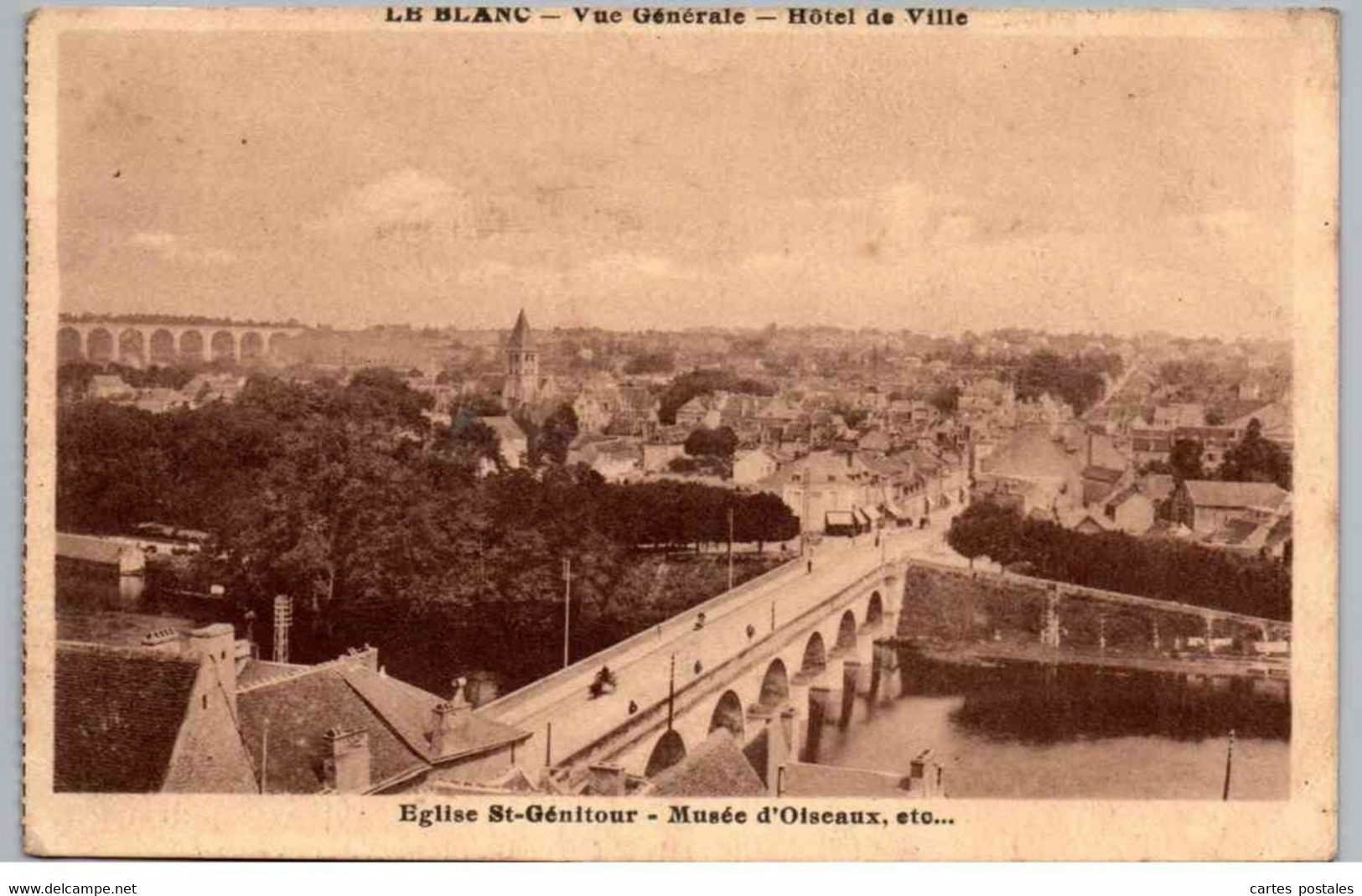 * LE BLANC Vue Générale Hôtel De Ville - église - Musée D'oiseaux .... - Le Blanc