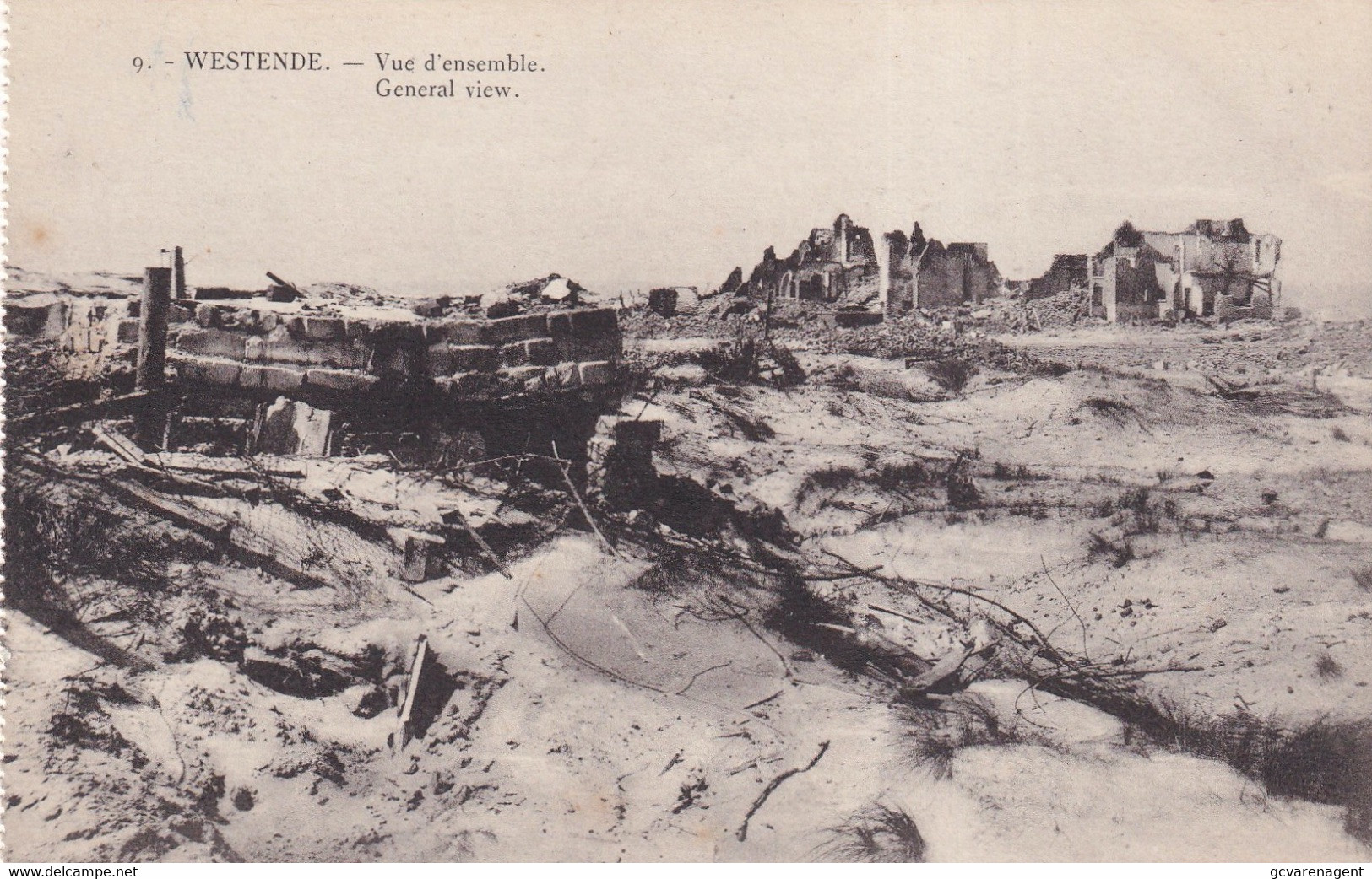 RUINES DE WESTENDE     1914 - 1918 -   VUE D'ENSEMBLE - Westende