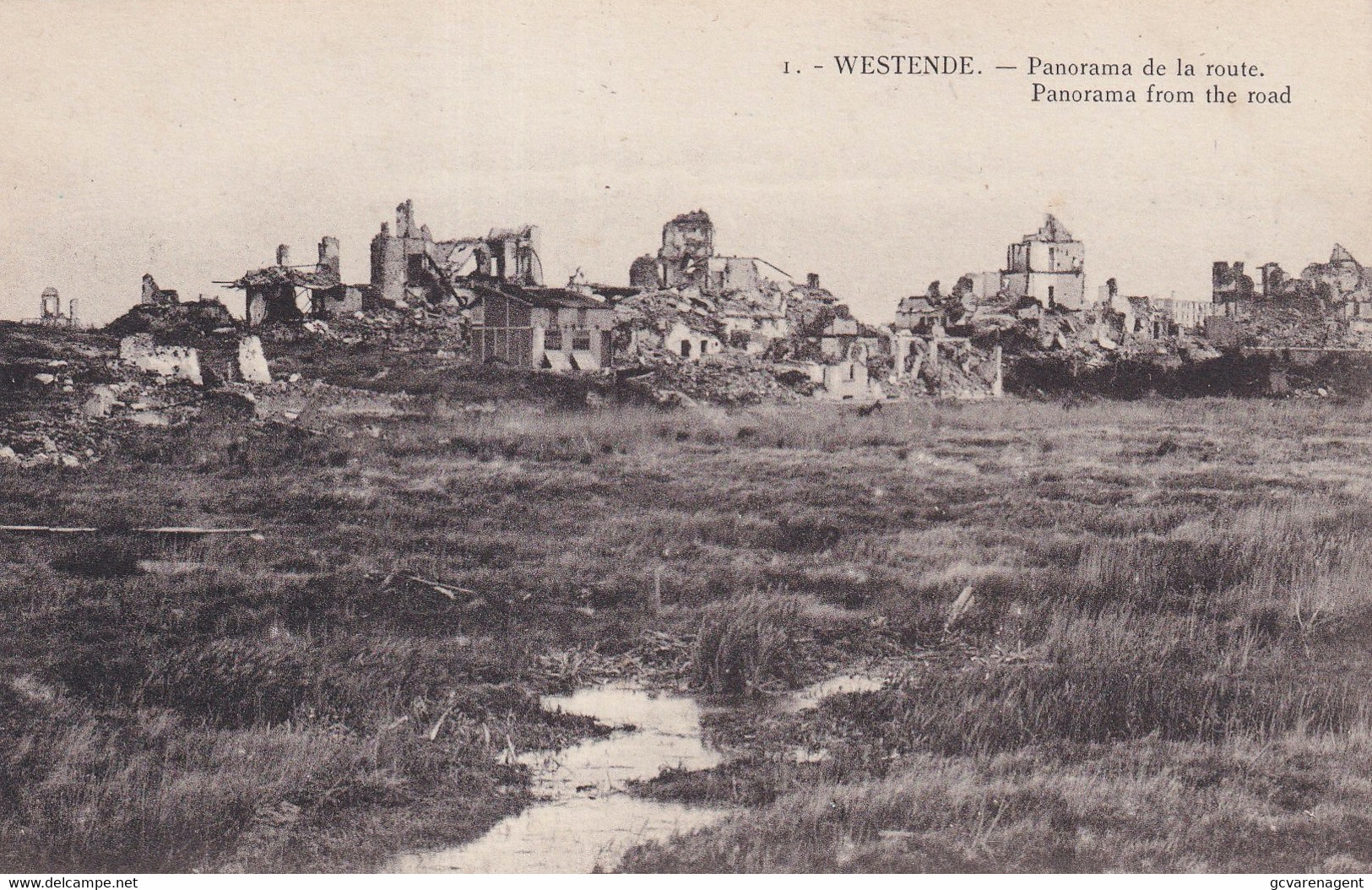 RUINES DE WESTENDE     1914 - 1918 -   PANORAMA DE LA ROUTE - Westende