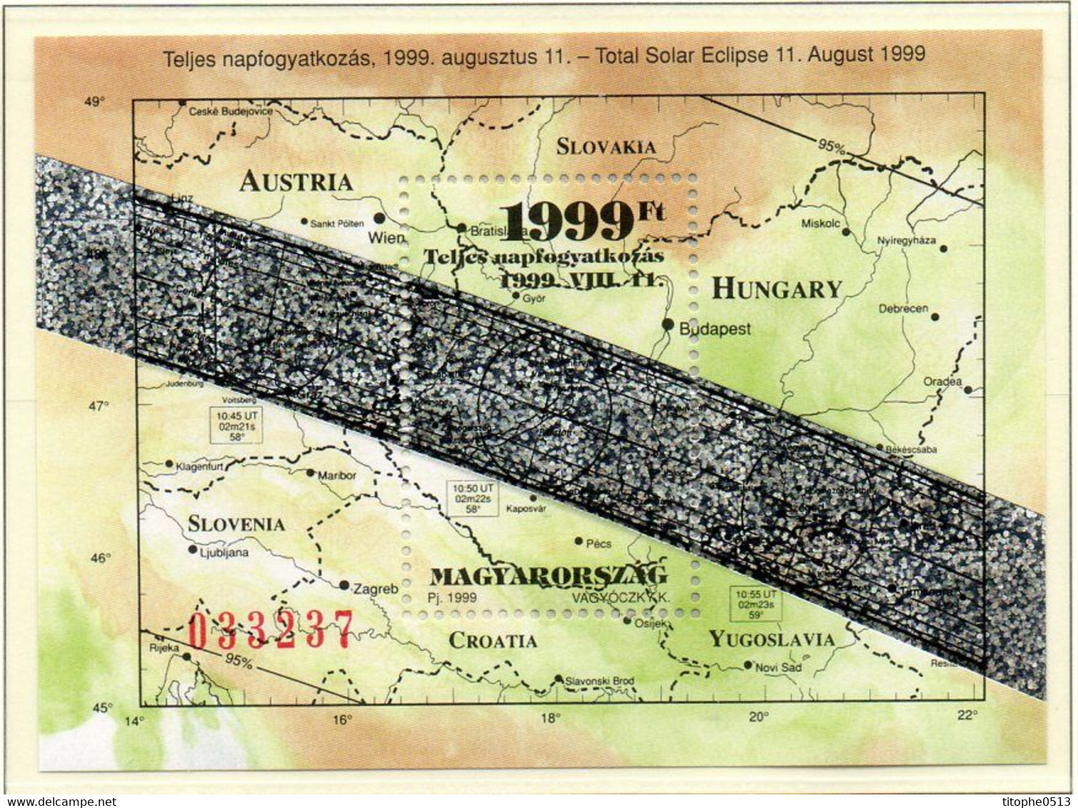 HONGRIE. BF 247 De 1999. Eclipse/Cartographie. - Hologramas