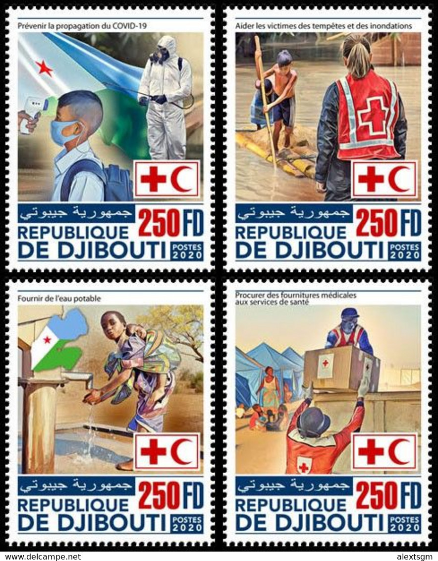 DJIBOUTI 2020 - Red Cross, COVID-19, 4v - YT 2267-70, CV=19 € [DJB200515a] - Disease