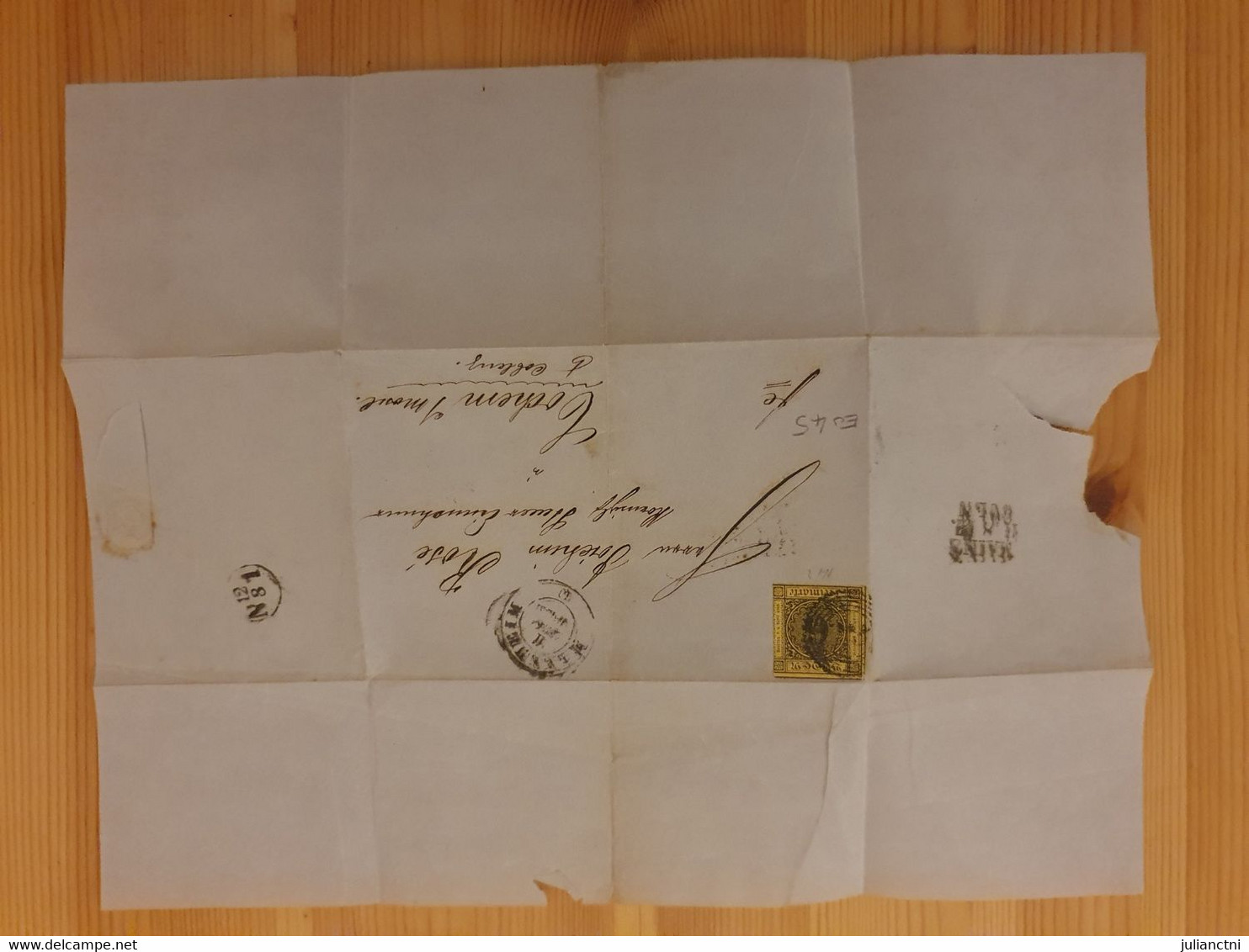 Brief Faltbrief - Briefmarke Baden 6 Kreuzer - Ziffer Im Kreis - Freimarke - Brieven En Documenten