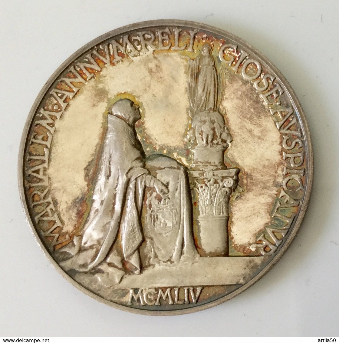 Vaticano- Papa Pio XII - Medaglia D’argento Anno XVI - Gr.33,1 Diametro Mm.44 - 1954 - FDC. - Monarquía / Nobleza