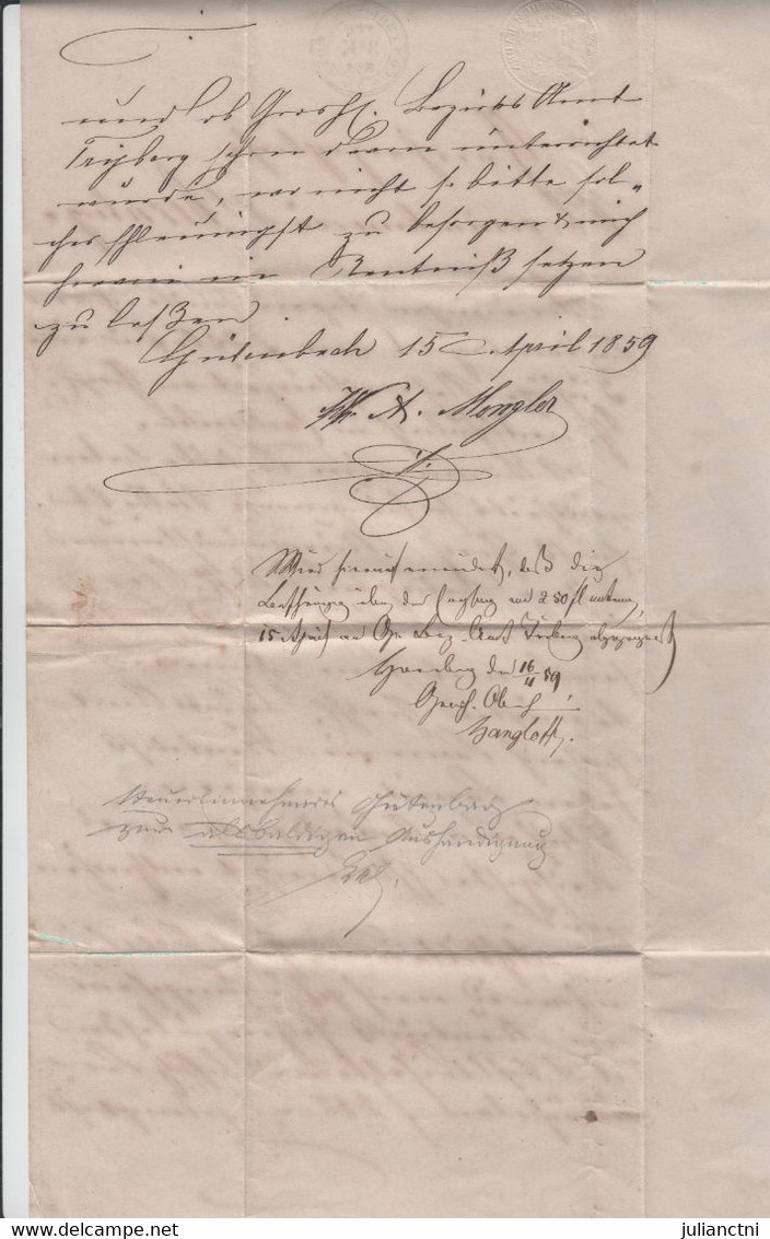 Brief Faltbrief 185- Briefmarke Baden 5 Kreuzer - Ziffer Im Kreis - Freimarke - Stempel Villingen - Lettres & Documents