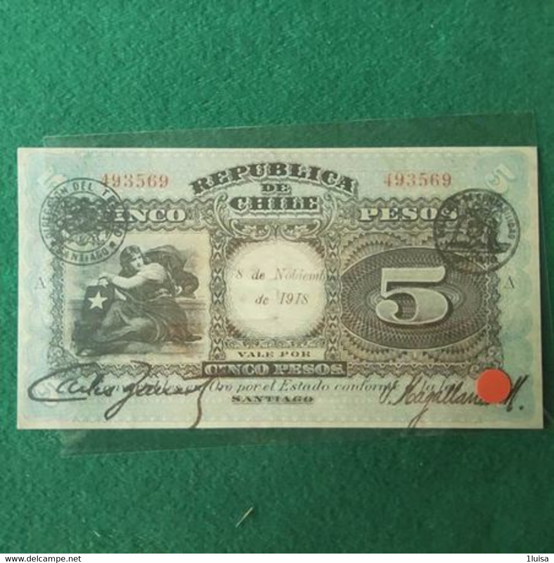 CILE 5 PESOS 1918 COPY - Cile