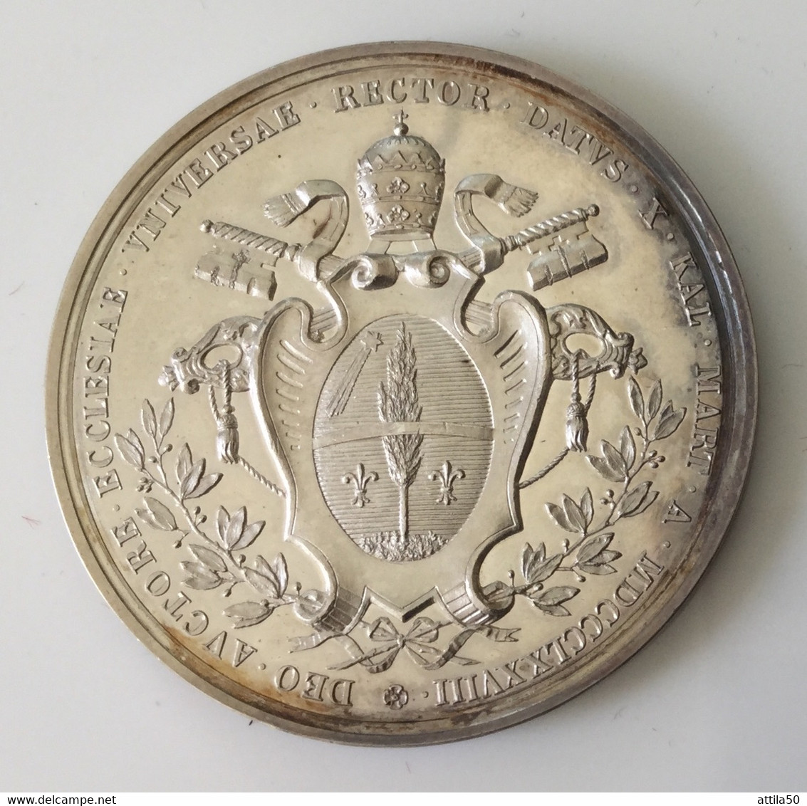 Vaticano- Papa Leone XIII - Medaglia D’argento Anno I - Gr.35,3 Diametro Mm.44 - 1878 - FDC. - Adel