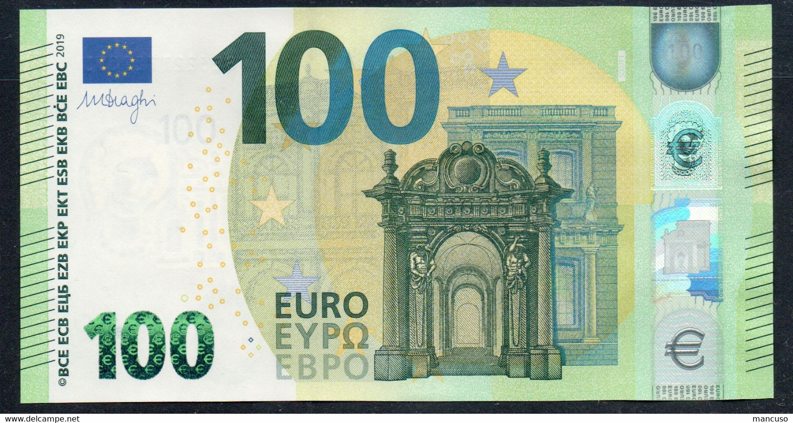 100 EURO ITALIA SE S007  "22" - DRAGHI  UNC - 100 Euro