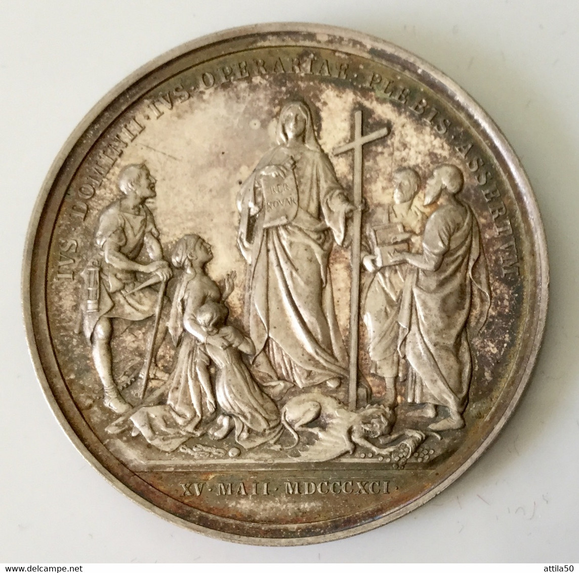 Vaticano- Papa Leone XIII - Medaglia D’argento Anno XV - Gr.36,3 Diametro Mm.44 - 1892 - FDC. - Royal / Of Nobility