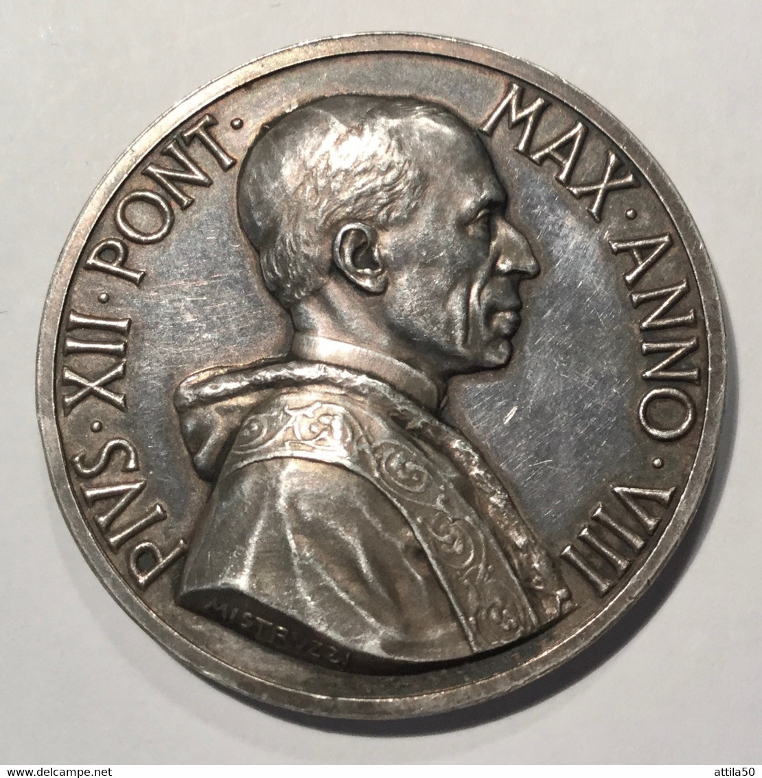 Vaticano- Papa Pio XII - Medaglia D’argento Anno VIII - Gr.32,7 Diametro Mm.44 - SPL - Adel