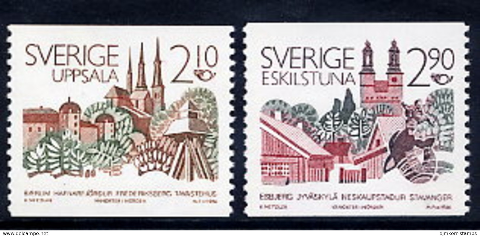 SWEDEN 1986 Scandinavian Town Partnerships MNH / **.  Michel 1395-96 - Unused Stamps