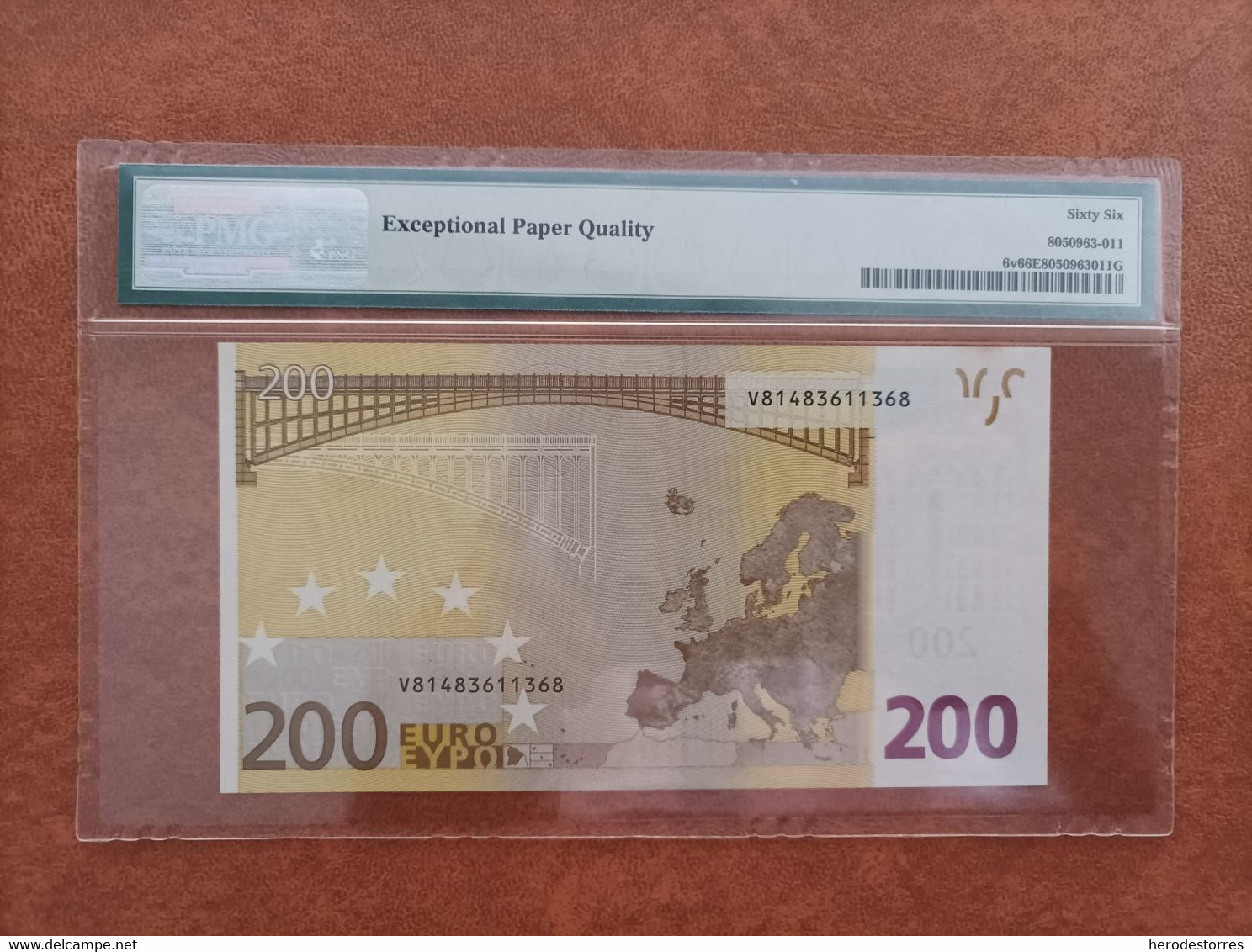 200 EURO SPANIEN(V), T001A, DUISEMBERG, UNCIRCULATED PMG 66 - 200 Euro