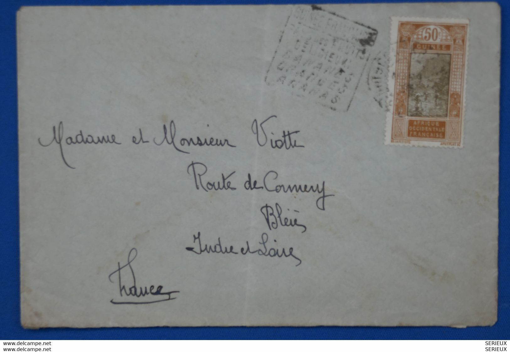 T18 GUINEE AOF BELLE LETTRE 1935 POUR BLERE FRANCE + AFFRANCH. INTERESSANT - Cartas & Documentos