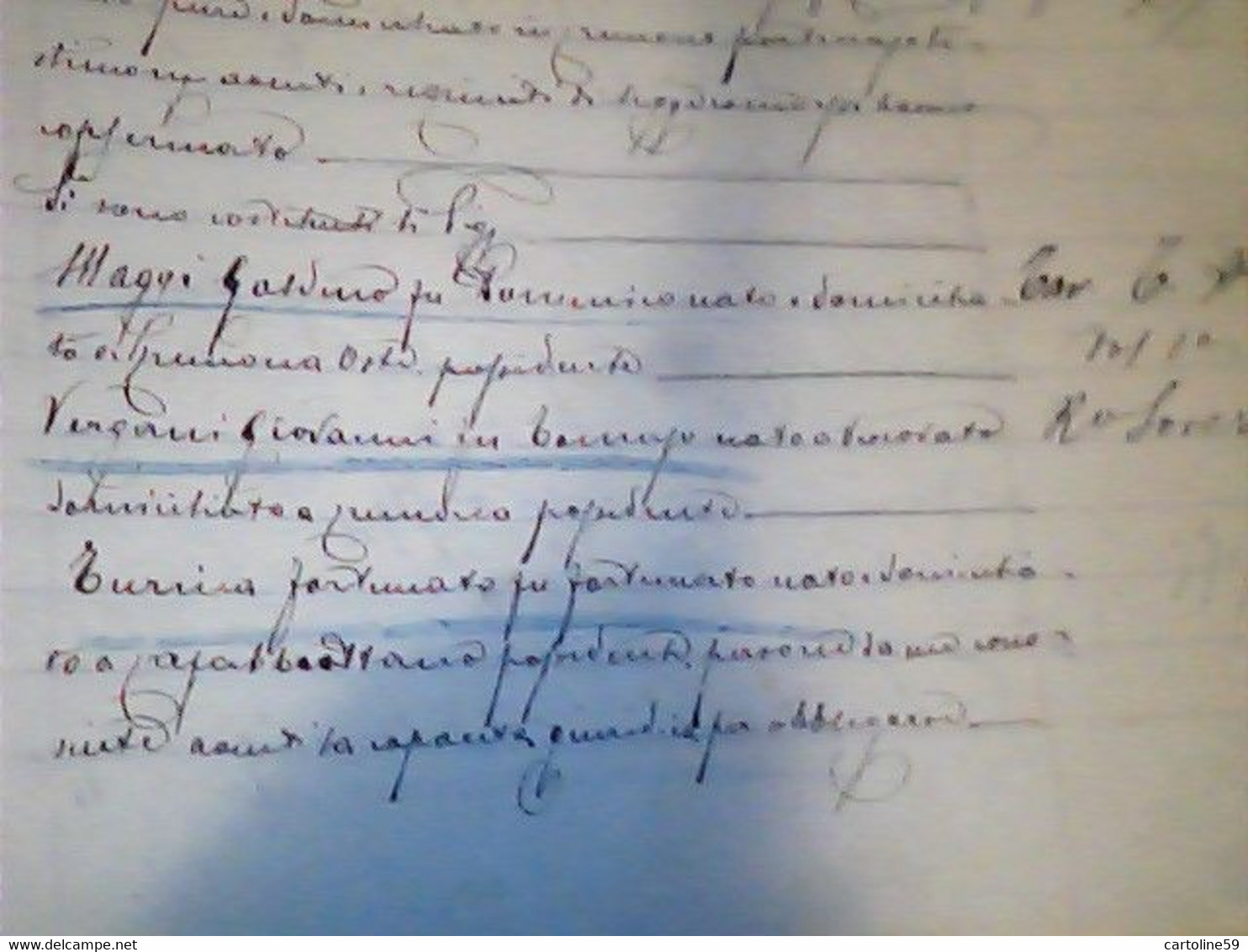 1884 -ROGITO NOTARILE PER COMPRAVENDITA  CARTA BOLLATA S SAN MARTINO BELISETO CR IJ865 - Manuscripts