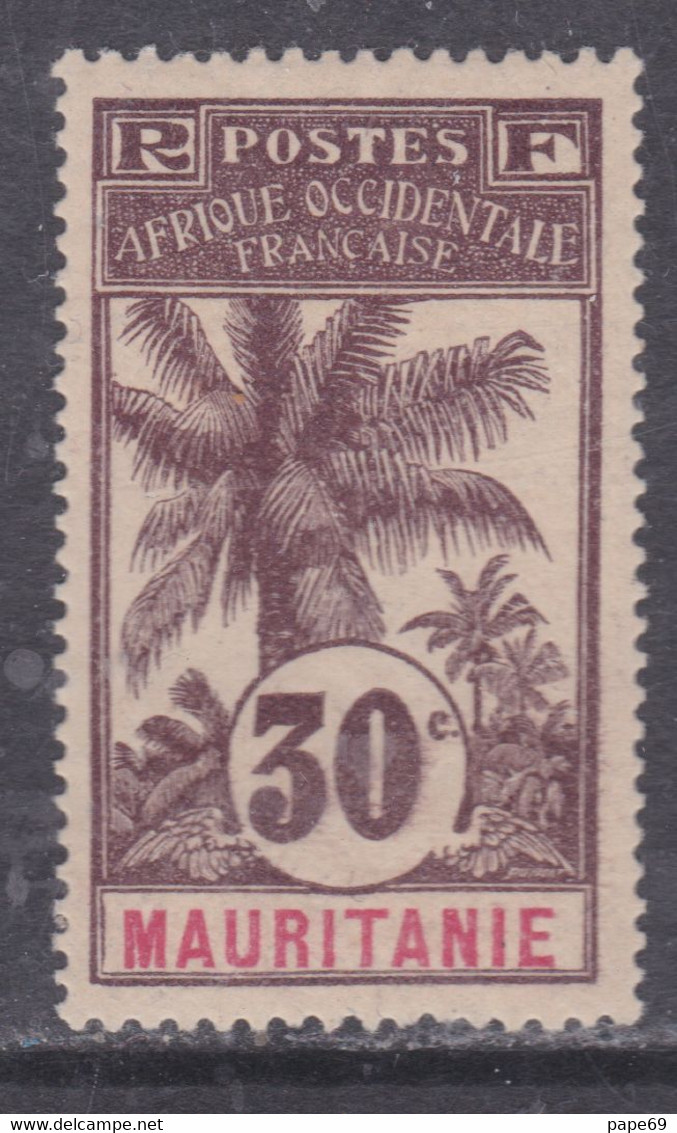 Mauritanie N° 8 X Partie De  Série Palmiers : 30 C. Brun Sur Chamois,  Trace De  Charnière Sinon TB - Unused Stamps