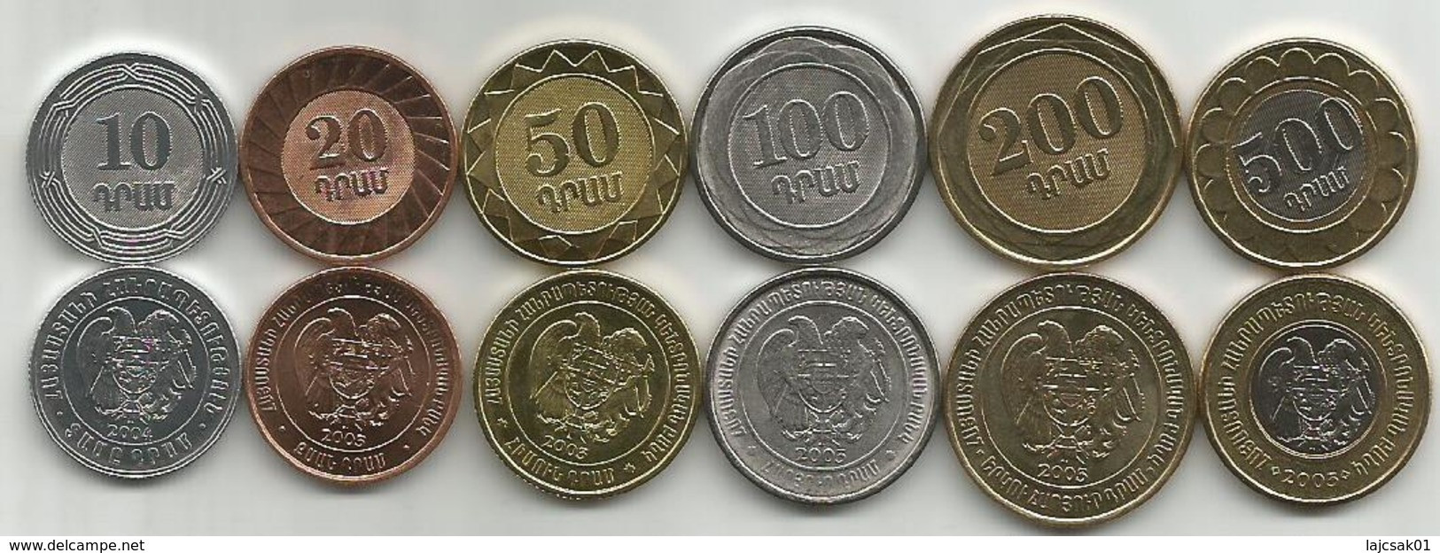 Armenia 2003/04. High Grade Set Of 6 Coins : 10,20,50,100,200 And 500 Dram - Armenien