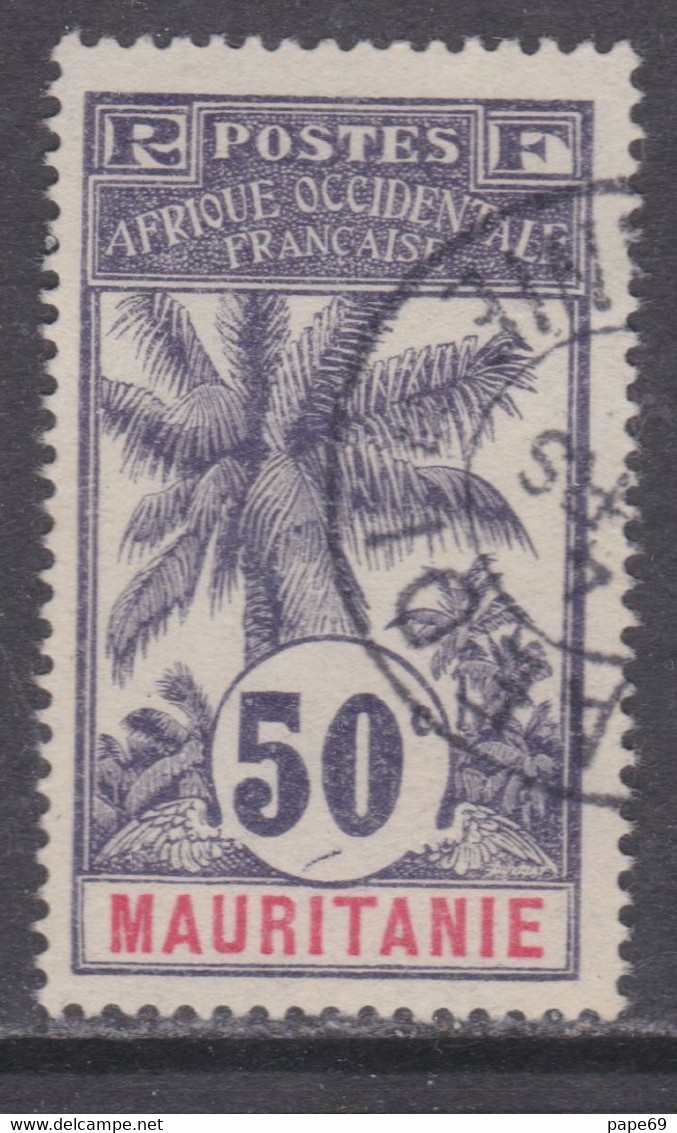 Mauritanie N° 12 O Partie De  Série Palmiers : 50 C. Violet, Oblitération Moyenne Sinon TB - Oblitérés