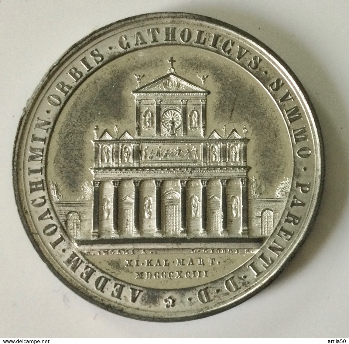 Vaticano- Papa Leone XIII - Medaglia In Onore S. Gioacchino 1893 - È Presente Un Foro Sul Bordo Per Appiccagnolo. - Royal / Of Nobility