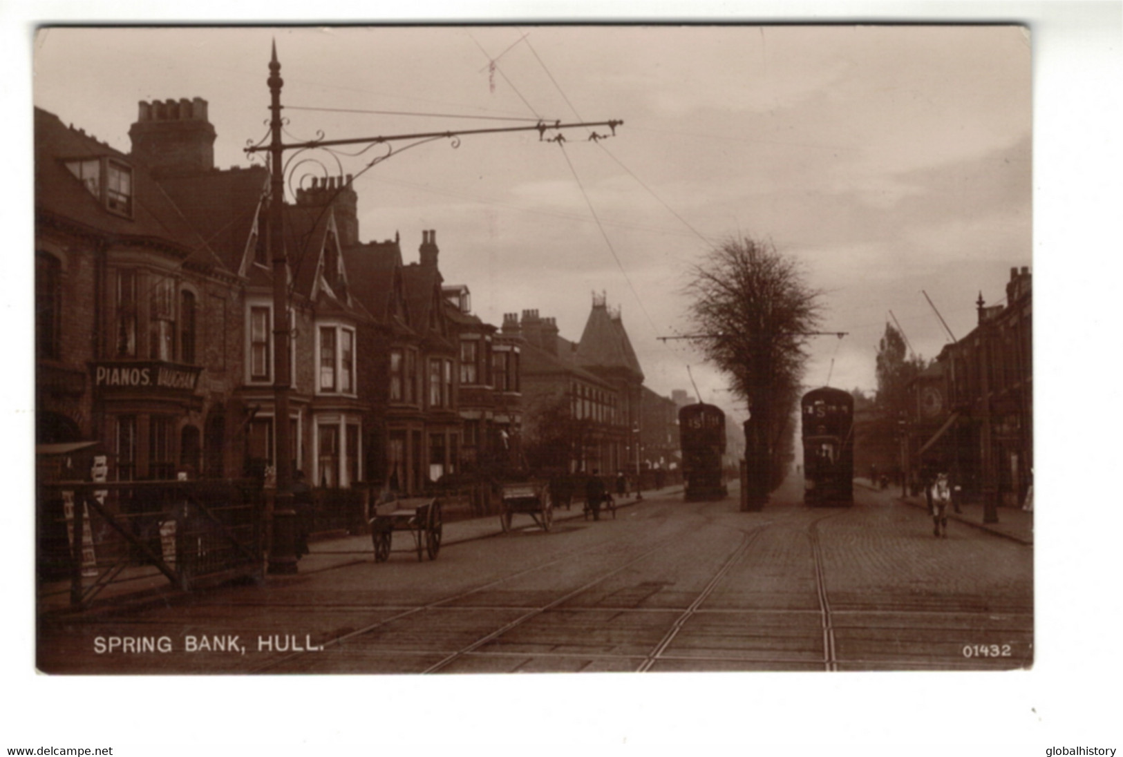 DG2422 - YORKSHIRE - HULL - SPRING BANK W. TRAM TROLLEY - RPPC - Hull