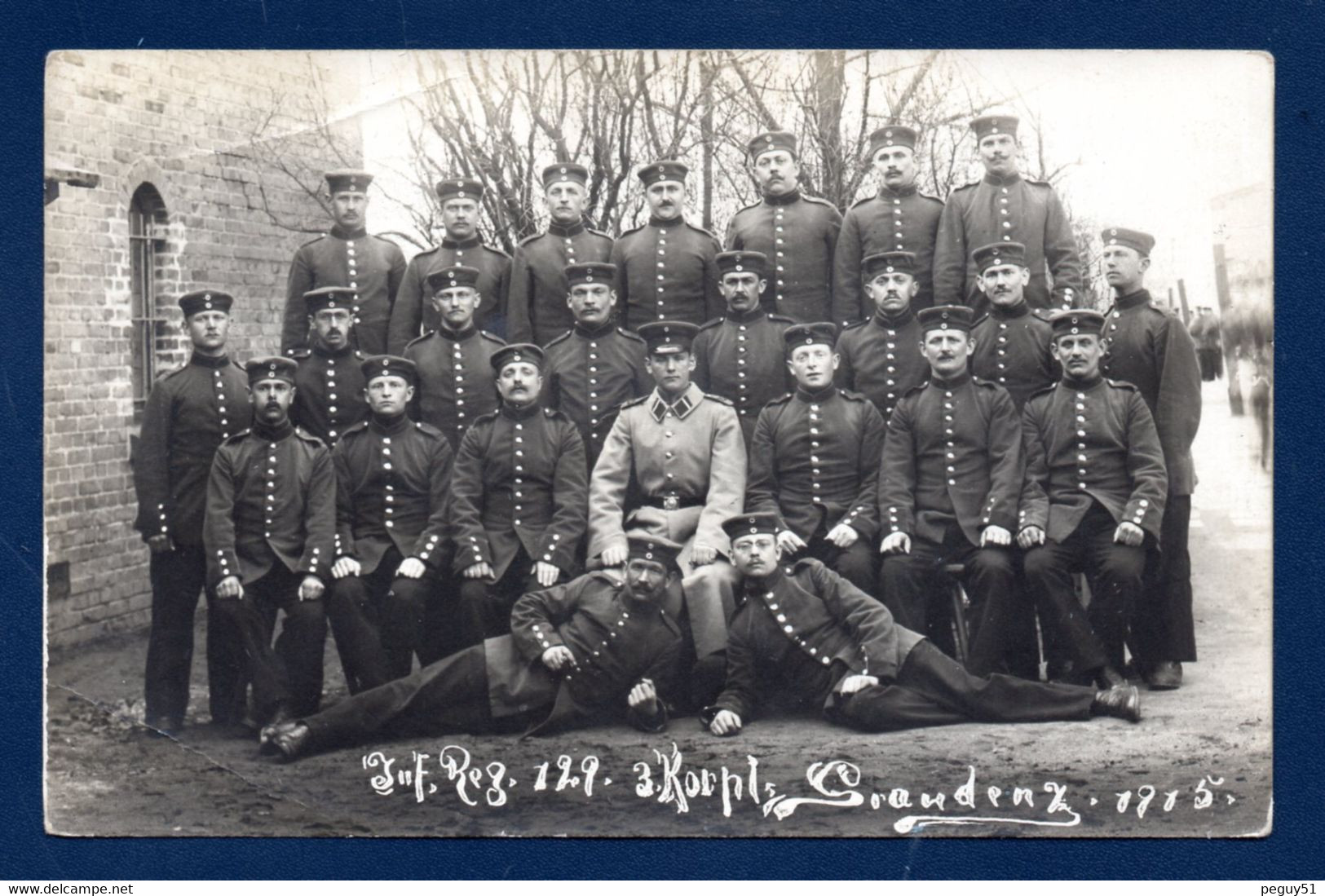 Pologne. Grudziadz ( Graudenz). Soldats Allemands Du 129è Régiment D'Infanterie. 3è Corps Prusse Occidentale. 1915 - Poland