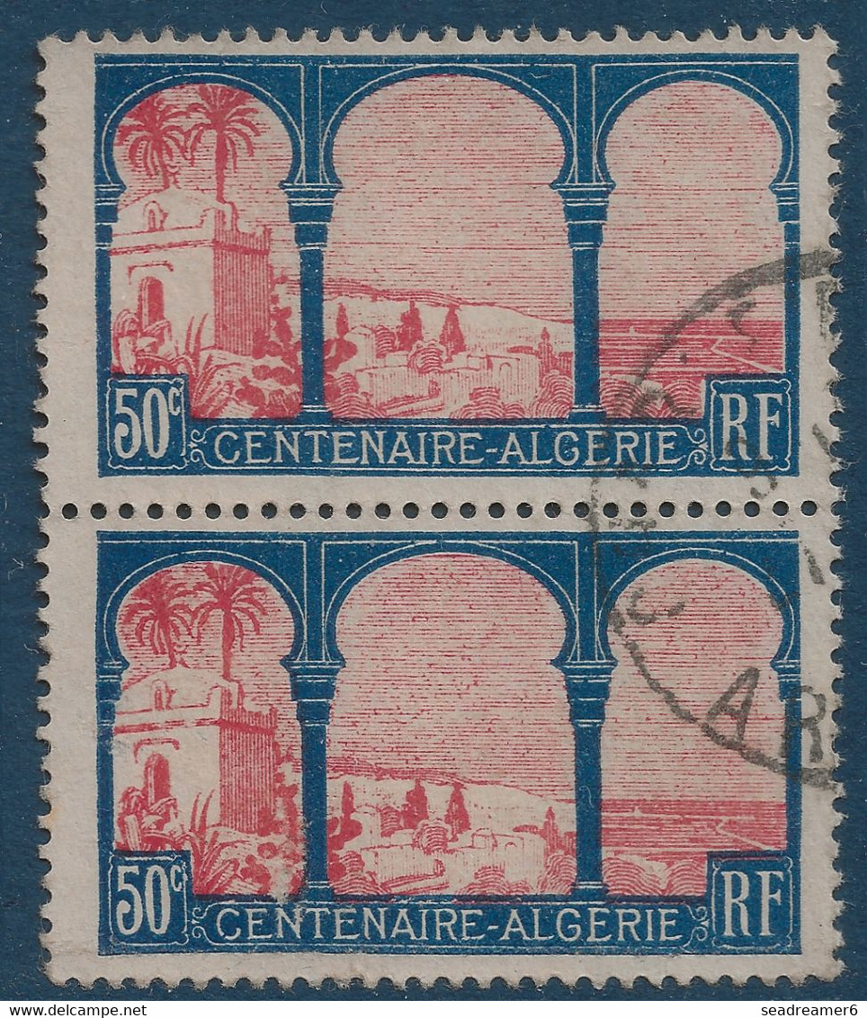 FRANCE 1930 N°263 B, 50 C Paire Oblitérée Avec Variété "ALCERIE" Tenant à Normal Rare En Oblitéré Ainsi Superbe - Gebraucht