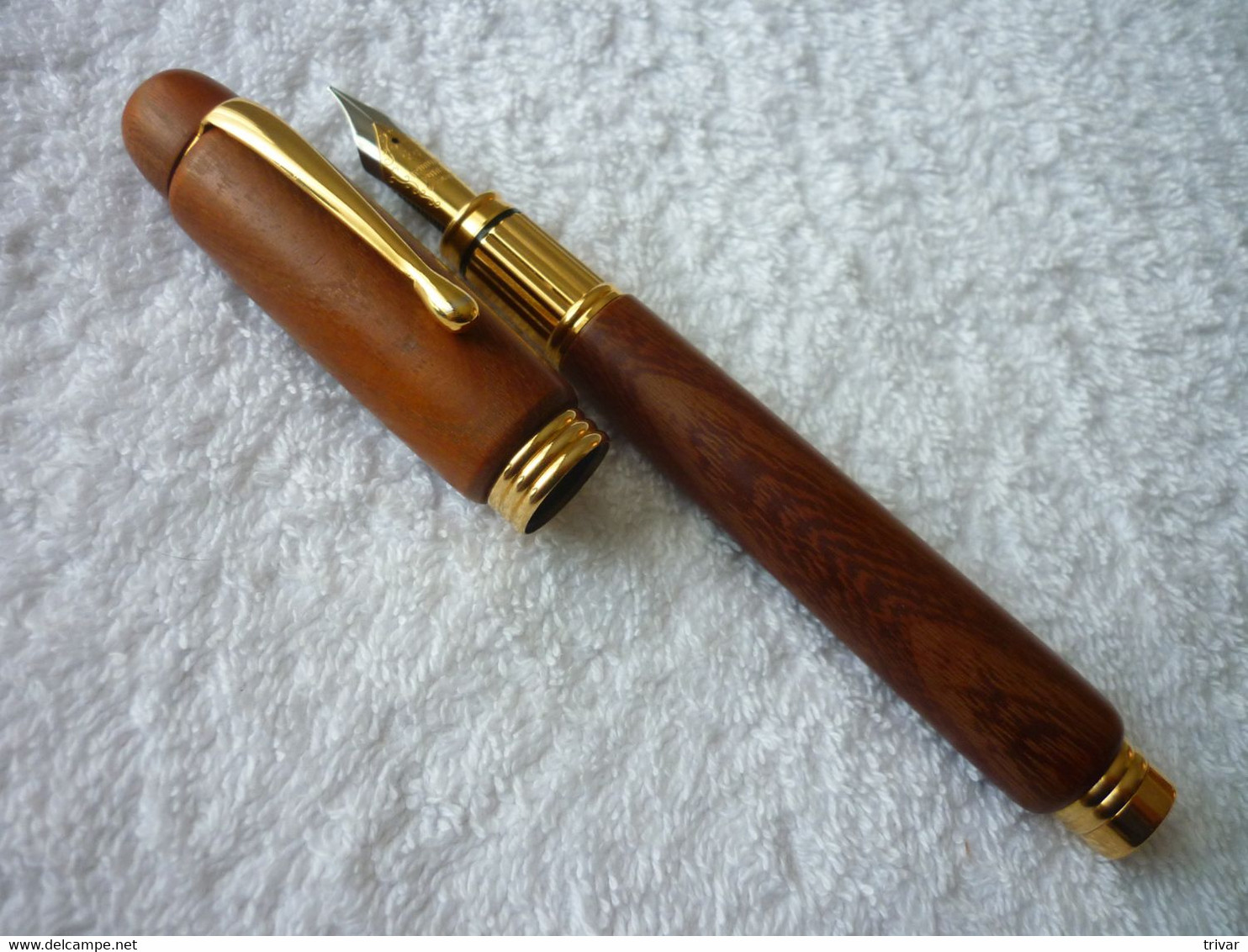 Rare Stylo Plume Création Artisanale En Bois Années 90 - Stylos