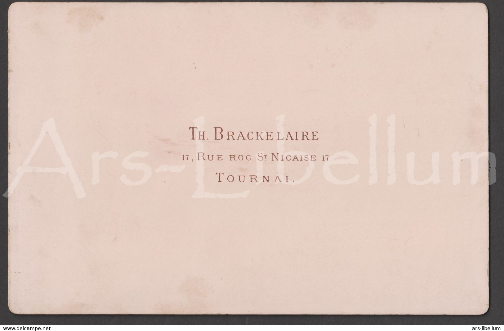 Cabinet Card / Photo / Militair / Chasseur (?) / Carabinier (?) / Soldat / Garde Civique (?) / Brackelaire / Tournai - Antiche (ante 1900)