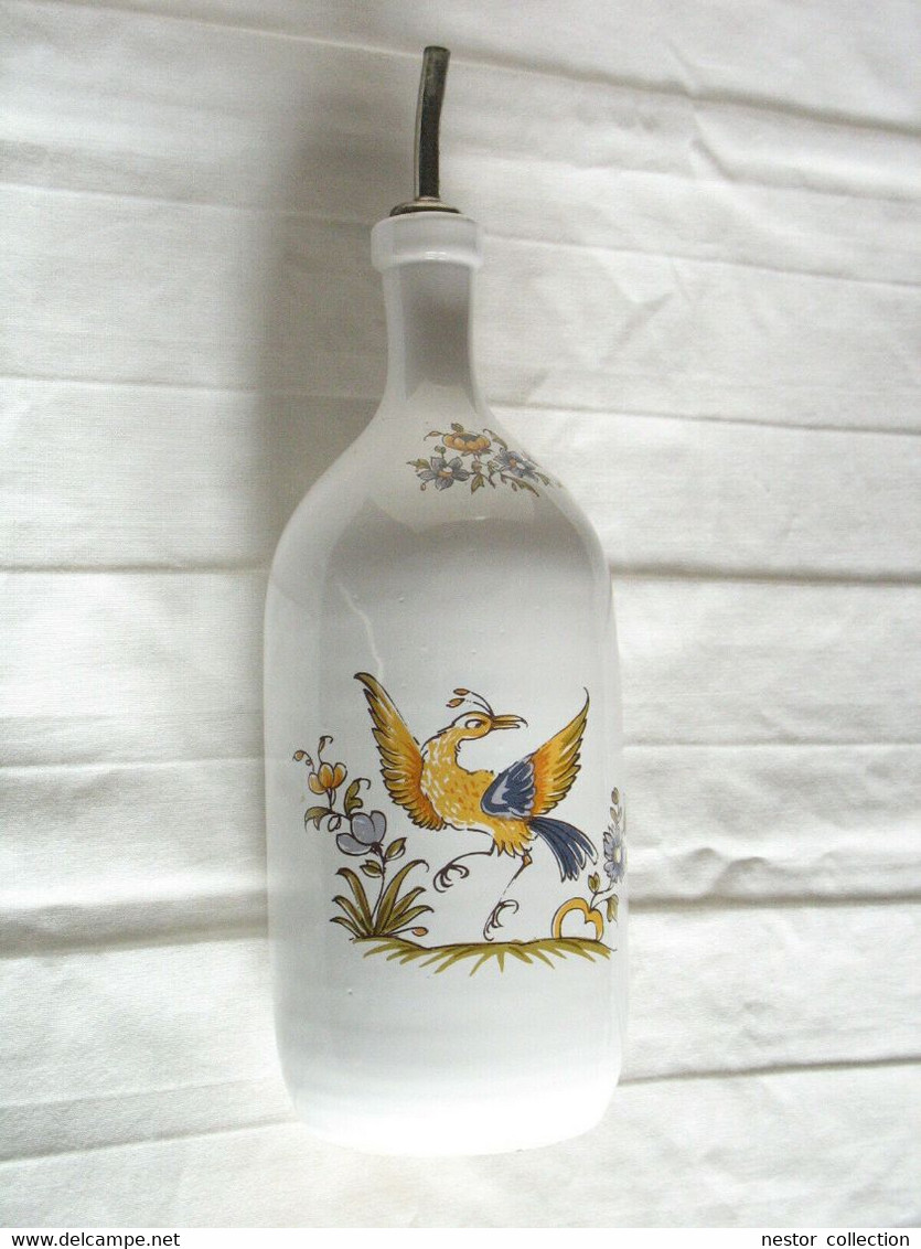 Faïence Moustiers Bouteille Huile Ancienne France French Earthenware Bottle Oil - Moustiers (FRA)