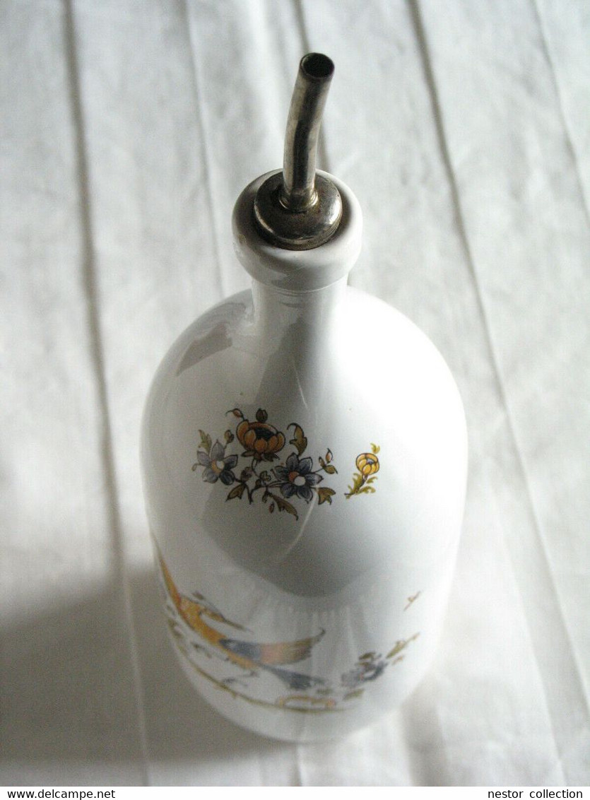 Faïence Moustiers bouteille huile ancienne France French earthenware bottle oil