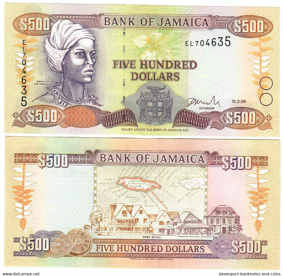 Jamaica 500 Dollars 1999 UNC - Jamaica