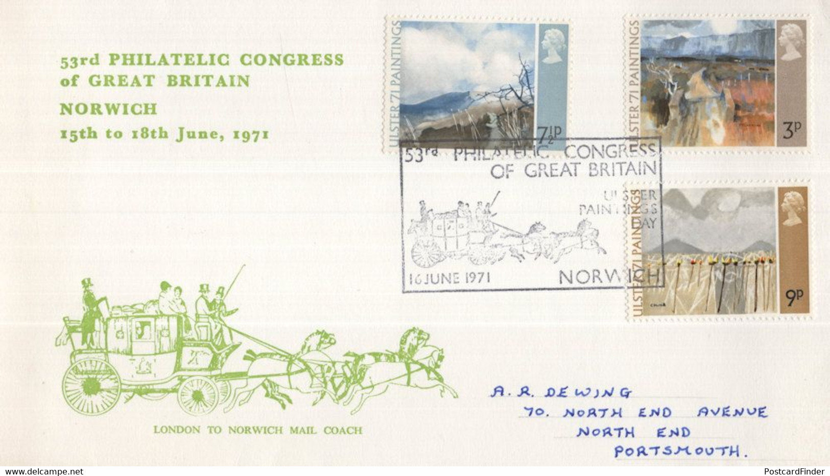 53rd Philatelic Congress Of Great Britain Norwich FDC First Day Cover - Autres & Non Classés