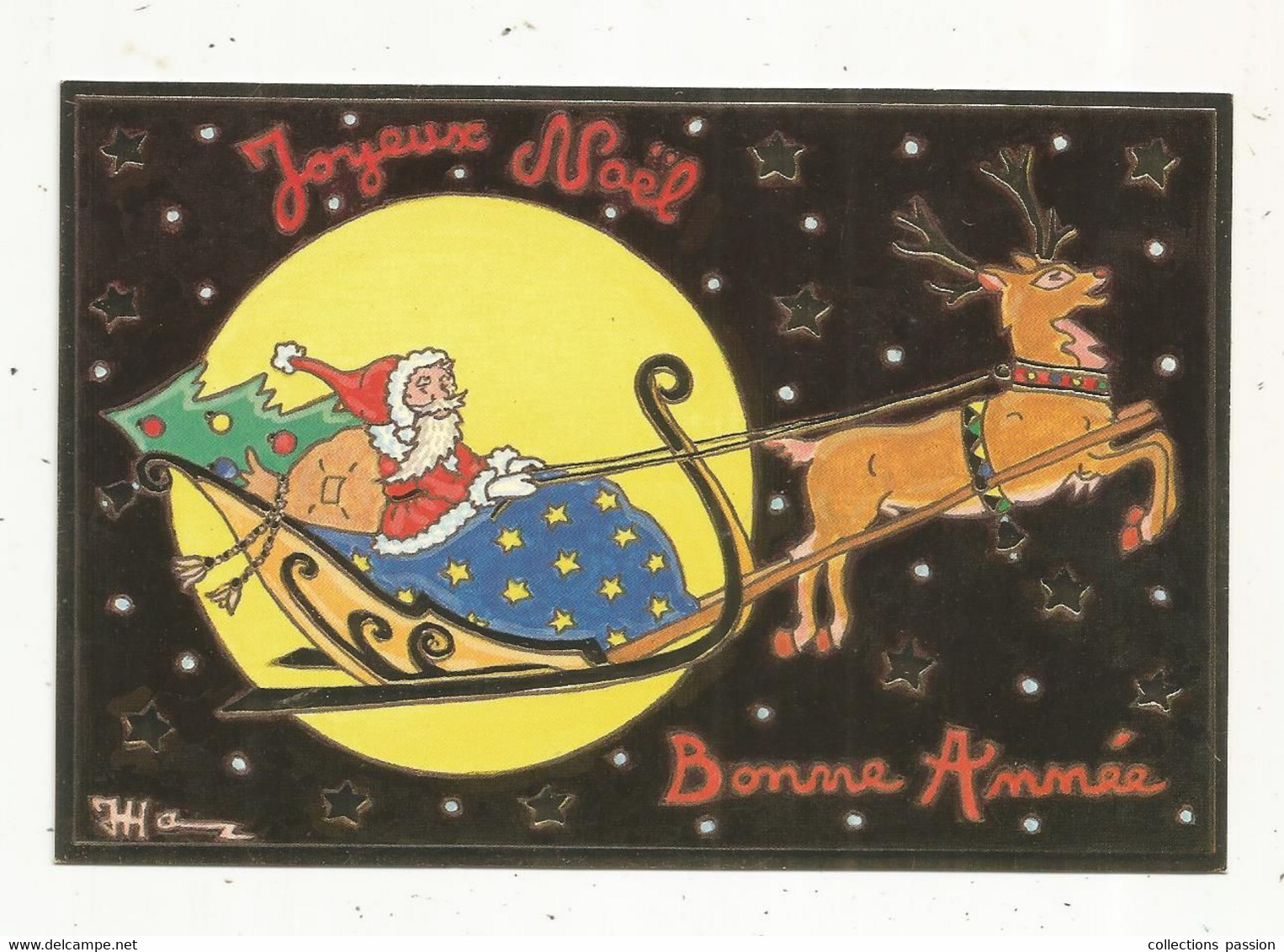 Cp, Illustrateur , Signée Et Dédicacée HAMM , JOYEUX NOEL  ,BONNE ANNEE  ,vierge , N° 284, Tirage 1000 Ex. - Hamm