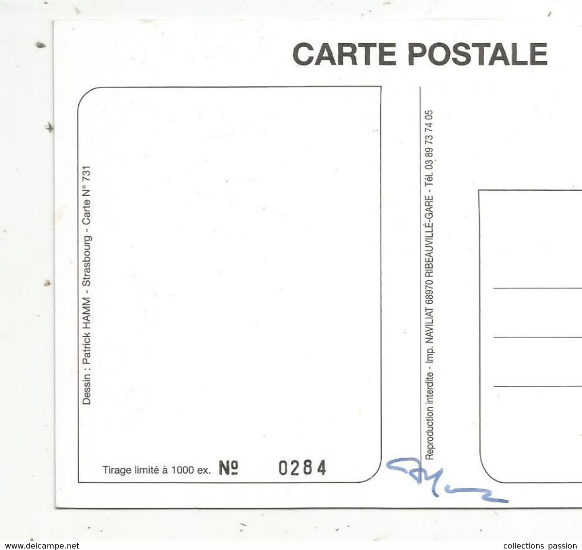 Cp, Illustrateur , Signée Et Dédicacée HAMM , JOYEUX NOEL  ,BONNE ANNEE  ,vierge , N° 284, Tirage 1000 Ex. - Hamm