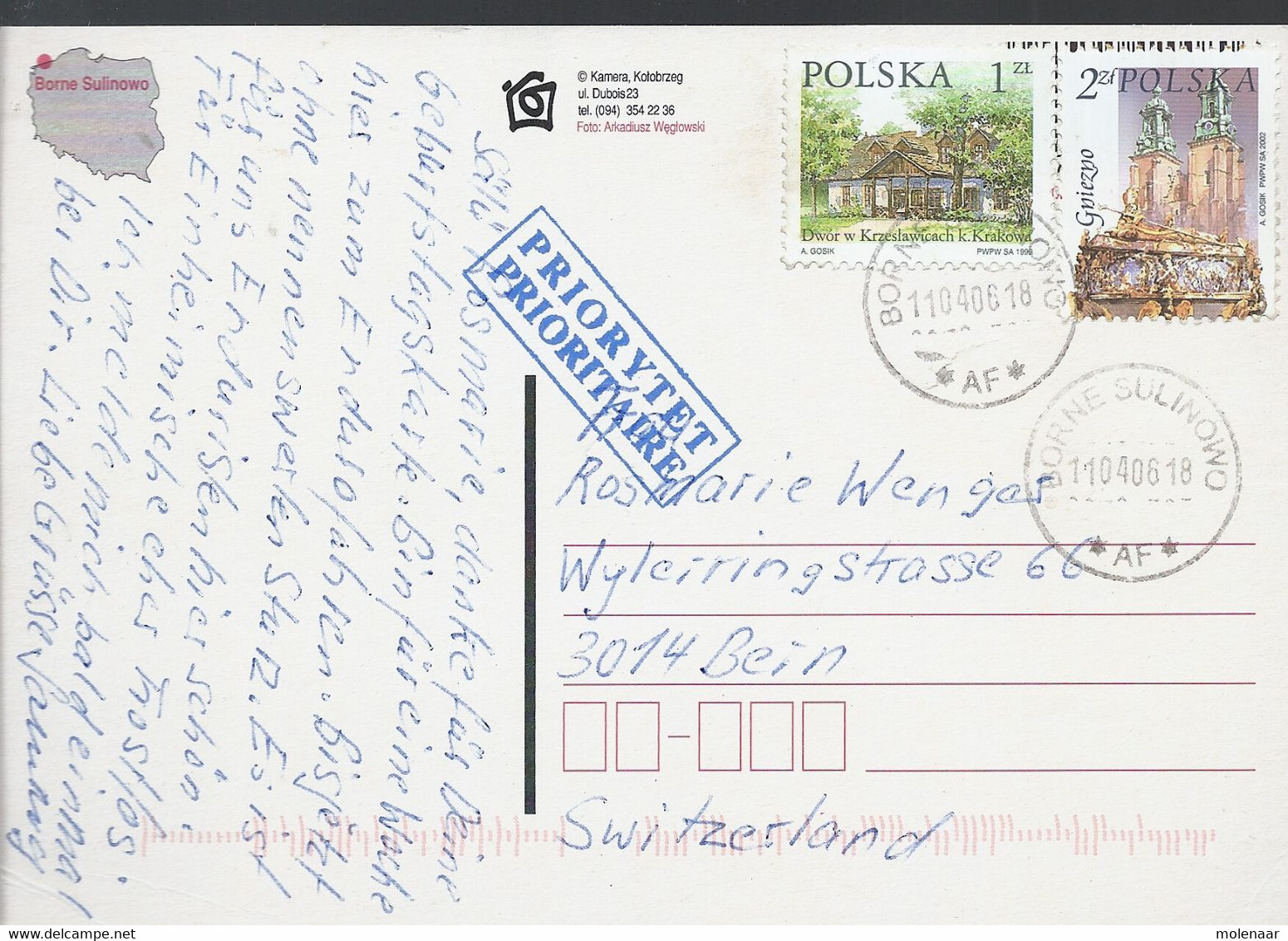 Polen Postkaart Uit 2006 Met 2 Zegels (3807) - Brieven En Documenten