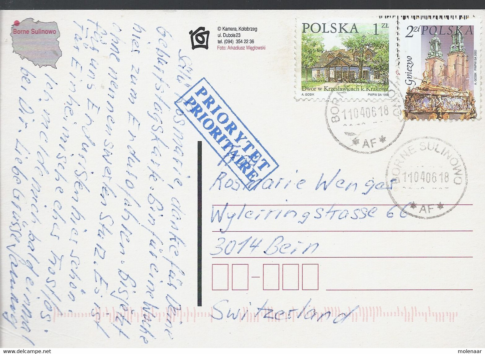 Polen Postkaart Uit 2006 Met 2 Zegels (3807) - Briefe U. Dokumente