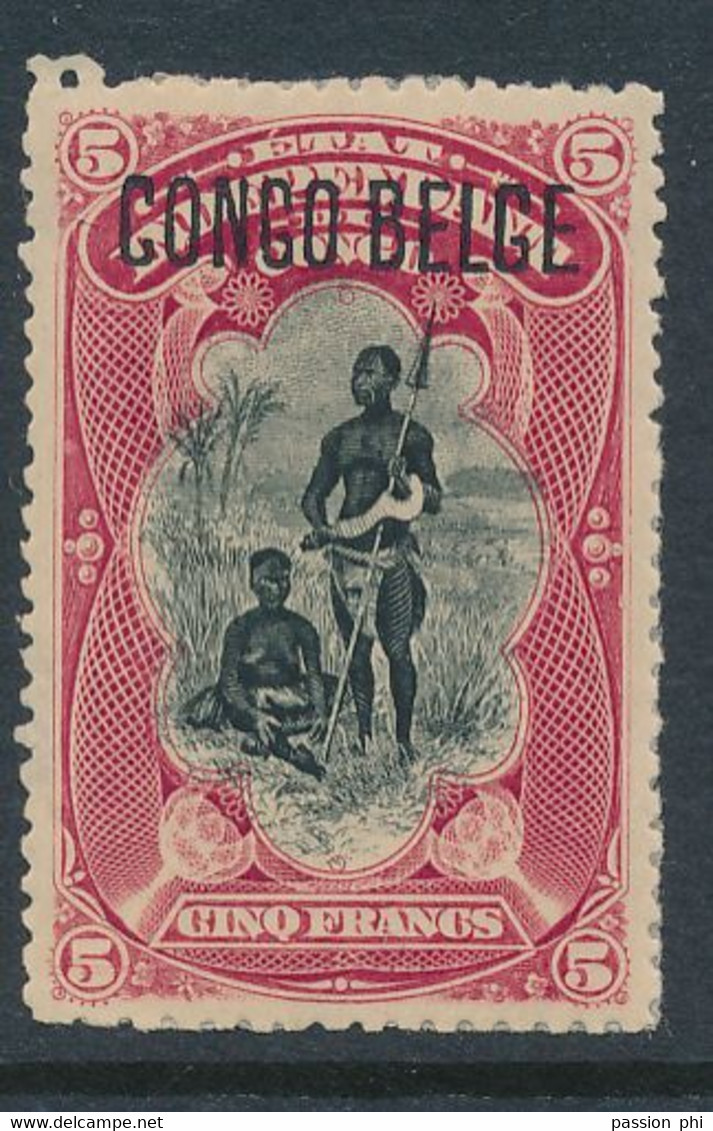 BELGIAN CONGO 1909 ISSUE TYPO COB 48 PLATE POSITION 21 HEAVY HINGED - Nuovi