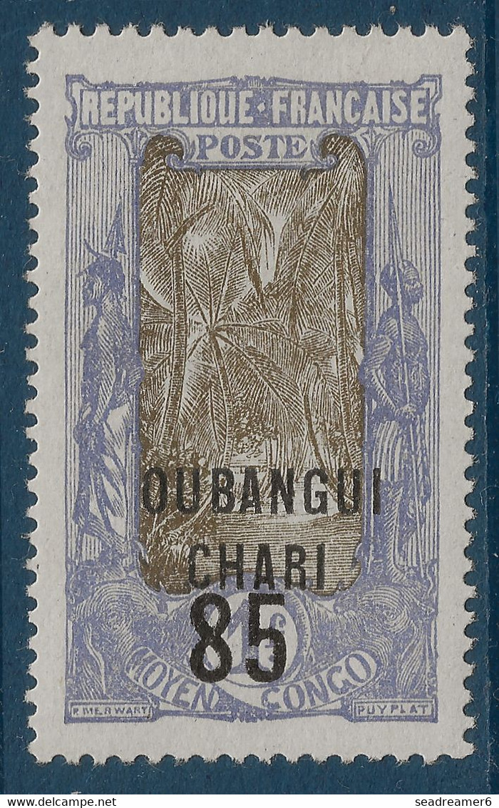 FRANCE Colonies Françaises OUBANGUI N°68b** 0.85c Sur 1fr Violet & Brun Variété Sans Surcharge F TTB - Unused Stamps