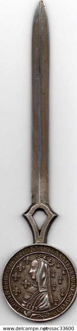 Ancien Coupe Papier Pub Interflora TBE 1965  Ets Wickaert Croix D'Anzin Anzin Recto Repro Portrait Ancien - Letter-opener