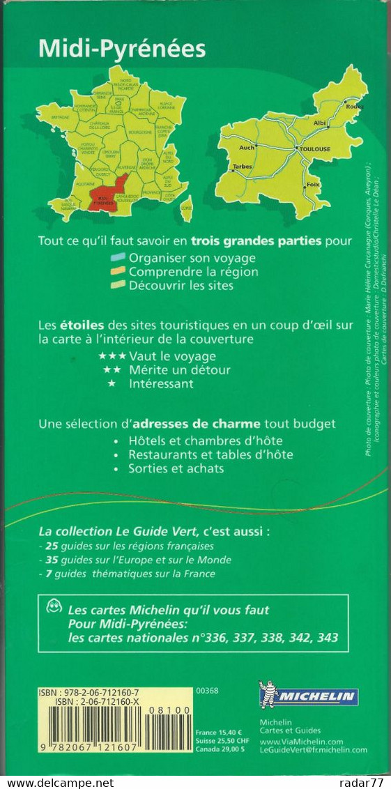 Guide Vert Michelin N°17 Midi-Pyrénées - Février 2007 - Michelin (guides)