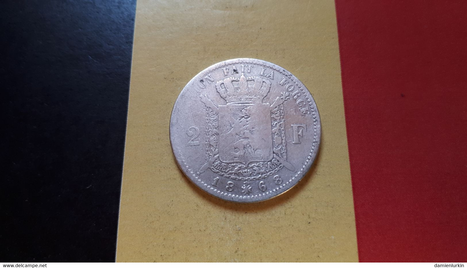 BELGIQUE LEOPOLD II  2 FRANCS 1868 AVEC CROIX ARGENT - 2 Francs