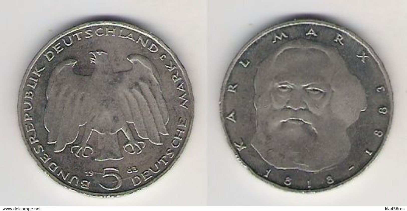 BRD  5 DM 1983 J Karl Marx Bfr - 5 Mark